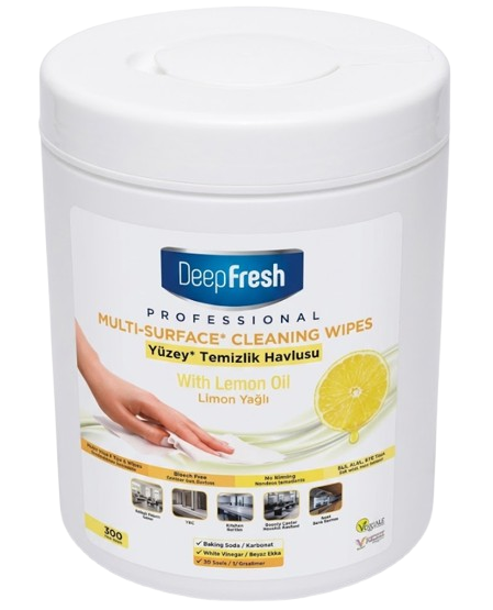 Deep Fresh Cleaning Towel Lemon Oil/ Kosteuspyyhe 300kpl - Siivousvälineet ja tarvikkeet - 21477 - 1