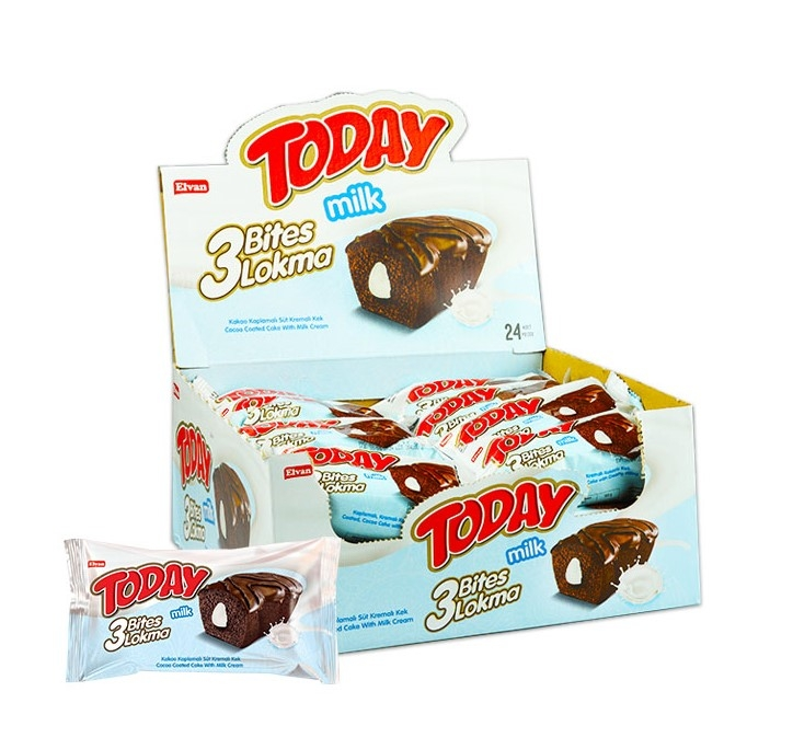 Elvan Today 3Bites Lokma Milk / Maito minikakku 45g - Täytekeksit ja vohvelit - 13807 - 1