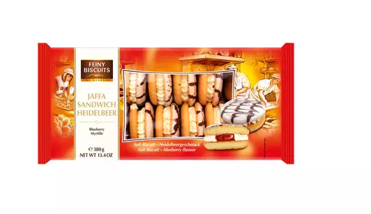 Feiny Biscuits Jaffa sandwich cream-blueberry Keksi 380g - Täytekeksit ja vohvelit - 13927 - 1