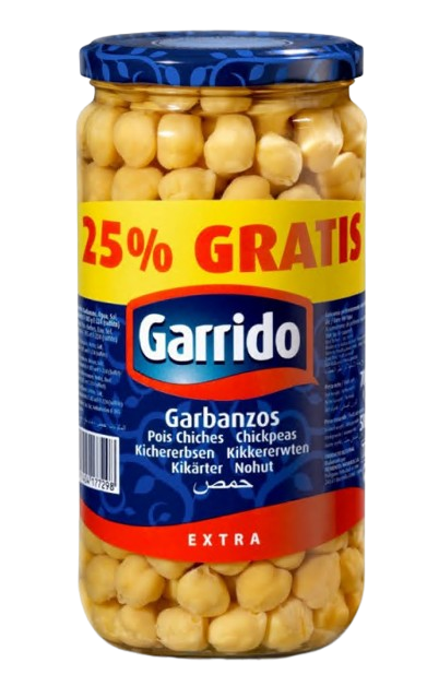 Garrido Extra Nohut/ Kikherne 720ml +25% CAM - Papu- ja linssisäilykkeet - 2577 - 1