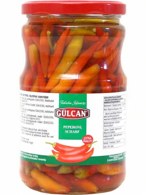 Gulcan Peperoni Tursu Hot / Chilipaprika suolaliemessä 720g CAM - Pepperonisäilyke - 18947 - 1