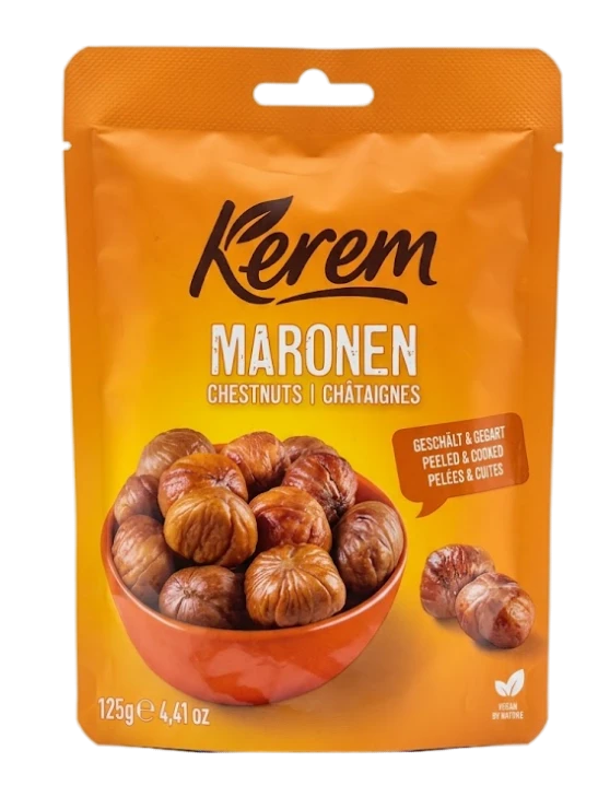 Kerem Maronen Chestnut/ Kastanja kuorittu & kypsennetty 125g - Kuivatut hedelmät - 19917 - 1