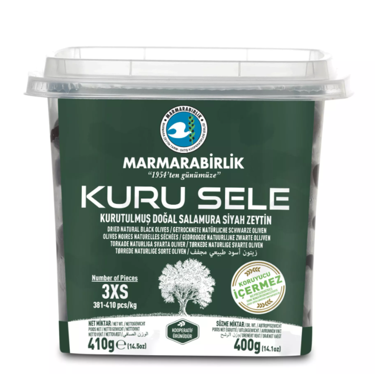 MB 3XS Kuru Sele Siyah Zeytin/ Musta Oliivi 400g PET - Oliivisäilykkeet - 7967 - 1