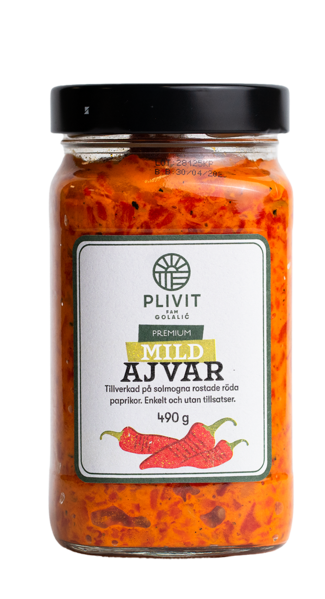 Plivit Premium Ajvar Mild/ Paprikatahna 490g - Tomaatti- ja paprikasäilykkeet - 21037 - 1