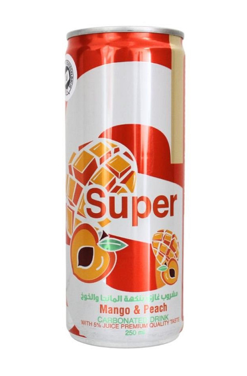 Super Mango&Peach Carbonated Drink/ Mango&persikka hiilihapotettu juoma 250ml TN - Limonadit ja virvoitusjuomat - 18197 - 1