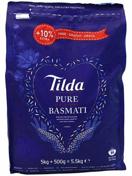 Tilda Pure Basmati Rice / Basmatiriisi 5kg + 10% Extra - Basmatiriisit - 20997 - 1