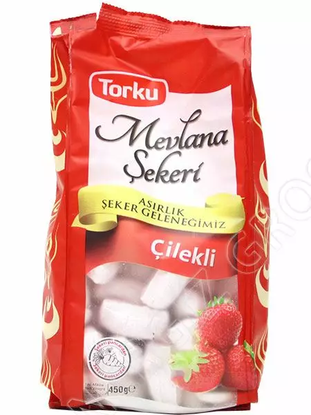 Torku Mevlana Sekeri Cilekli Karkki 450g - Täytekeksit ja vohvelit - 13687 - 1