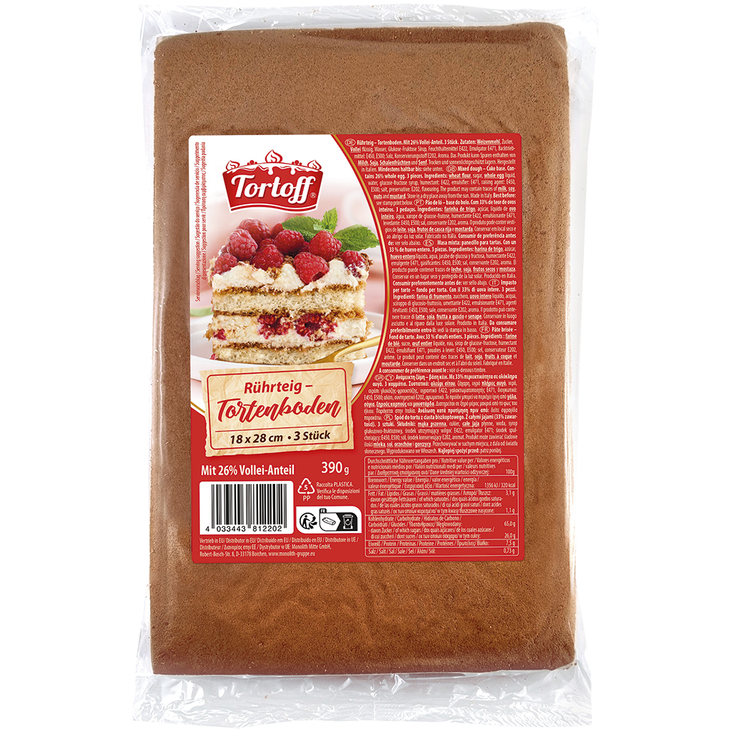 Tortoff Cake base layers/ Kakkupohja 390g - Valmistaikinat - 20757 - 1