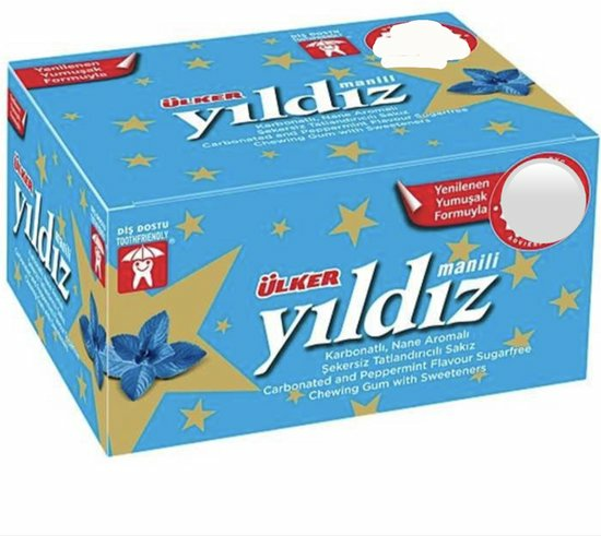 Ulker Yildiz Gum/ SOKERITON Piparminttu 112g - Purukumit - 4997 - 1