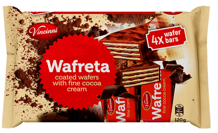 Vincinni Wafreta/ Kaakaokermavohveli 120g - Patukat - 18067 - 1