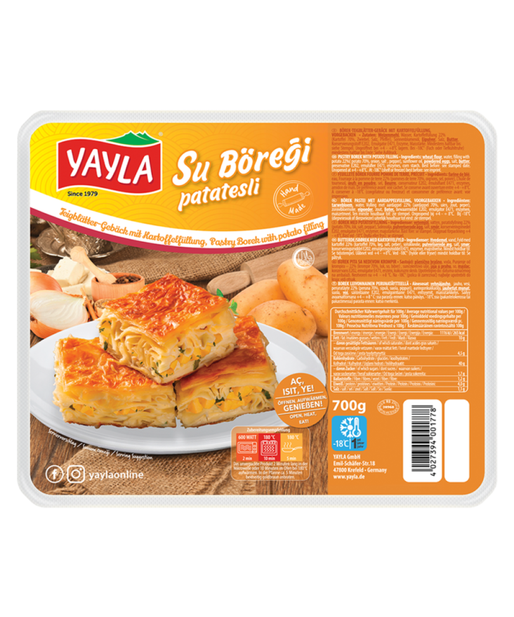 Yayla Su Böregi Patatesli / Leivoinnainen Perunatäytteellä 700g - Valmisruokasäilykkeet - 5237 - 1