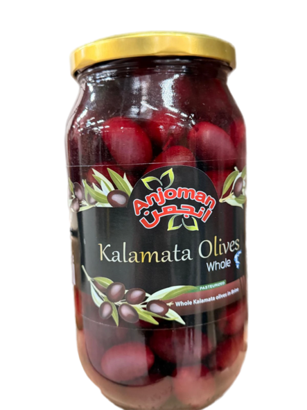 Anjoman Whole Kalamata Olives / Kokonaiset Kalamata-oliivit suolavedessä 960g - Oliivisäilykkeet - 19308 - 1