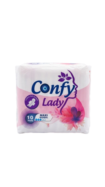 Confy Lady Hygienic Pad Maxi Normal/ Terveysside 10kpl - Hygieniatarvikkeet - 19618 - 1