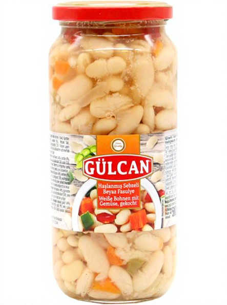 Gulcan Beyaz Fasulye/ Valkoisetpavut Vihannesten kanssa 580g CAM - Papu- ja linssisäilykkeet - 18968 - 1
