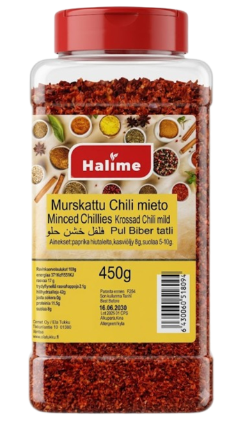 Halime Baharat Pul Biber Tatli / Murskattu Chili Mieto 450g - Chilimausteet - 11628 - 1