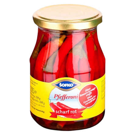 Sofko Pfefferroni Kirmizi / Punainen Pfefferoni 330g CAM - Pepperonisäilyke - 4608 - 1