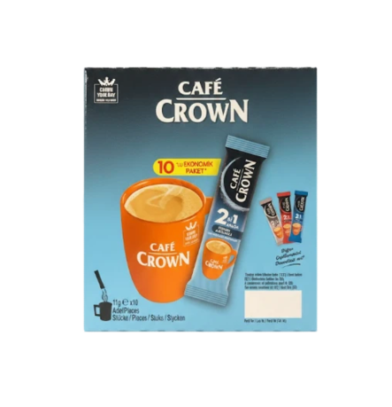 Ulker Cafe Crown 2in1 Hasselpähkinän makuinen Pikakahvi 10x11g - Kahvit - 19388 - 1