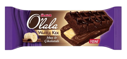 Ulker Olala Wafle Kek Muz&Cikolatali / Suklaa-banaani-vohvelikakku 70g - Täytekeksit ja vohvelit - 4968 - 1