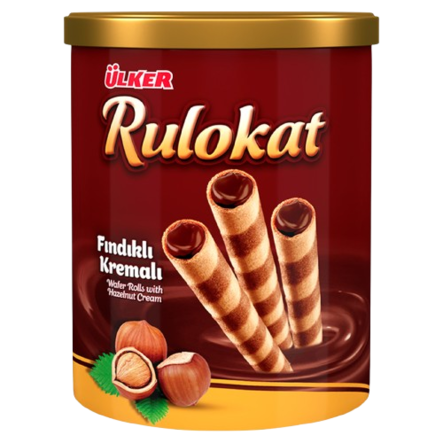Ulker Wafer with Hazelnut/ Hasselpähkinä Kierrevohveli 170g - Täytekeksit ja vohvelit - 4978 - 1