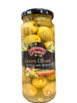 Anjoman Green Olives with Almond / Mantelilla täytetyt vihreät oliivit 340g CAM - Oliivisäilykkeet - 19318 - 1