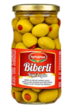 Aydogmus Biberli Yesil Zeytin / Vihreät oliivit paprikatäytteellä 350g CAM - Oliivisäilykkeet - 21578 - 1