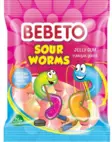Bebeto Sour Worms Karkkipussi 80g - Irtomakeiset - 808 - 1