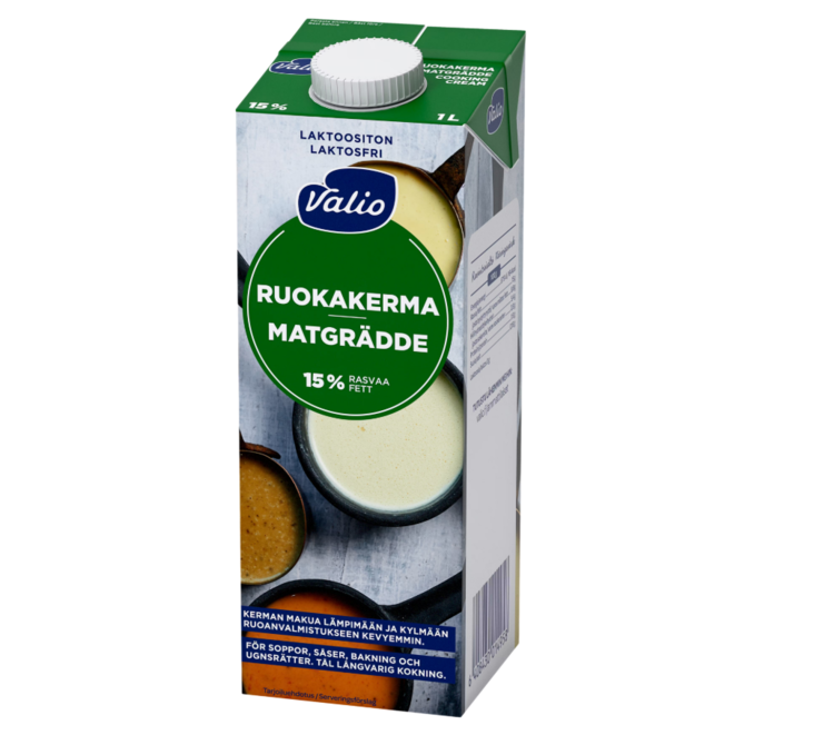 Valio Ruokakerma UHT Laktoositon 15% 1L - Maidot - 17488 - 1