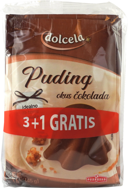 Dolcela Pudding Cikolata / Suklaa vanukasjauhe 4x45g - Vanukkaat ja jälkiruoka-ainekset - 7958 - 1