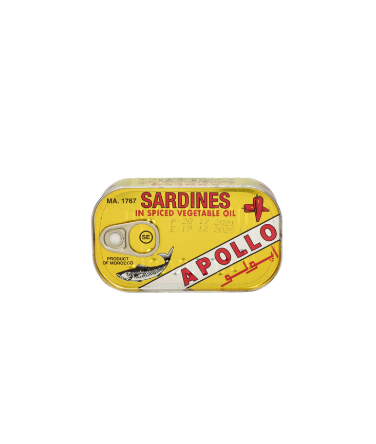 Apollo Sardines in Spiced Vegetable Oil/ Tuliset Sardiinit Kasviölyssä 125g TNK - Kala- ja äyriäissäilykkeet - 17598 - 1
