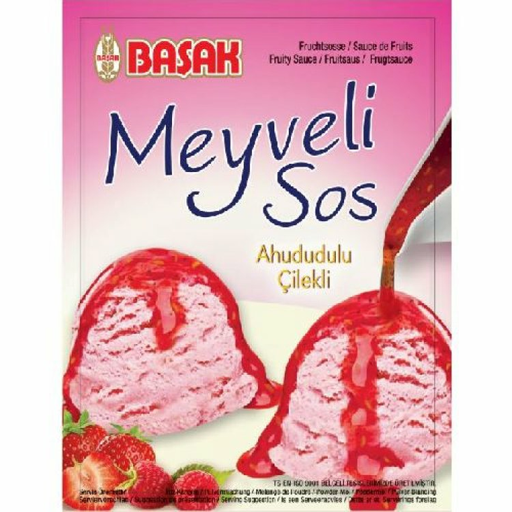 Basak Meyveli Sos Ahududulu Cilekli / Hedelmäkastike (vadelma,mansikka) 80g - Vanukkaat ja jälkiruoka-ainekset - 718 - 1
