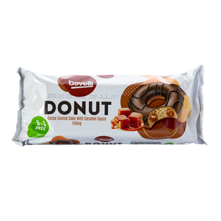 Bavelli Donut Caramel / Karamellitäytedonitsi 240g - Täytekeksit ja vohvelit - 18138 - 1