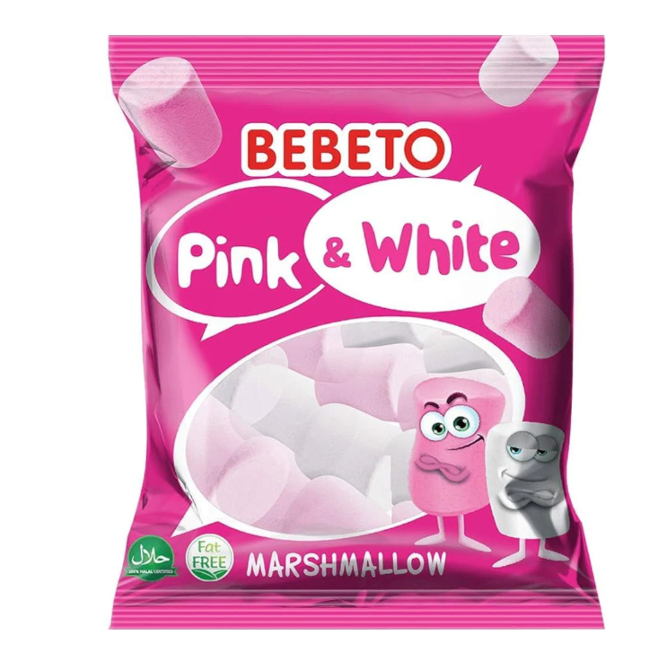 Bebeto Pink and White Marshmallow / Vaahtokarkki 275g - Irtomakeiset - 798 - 1
