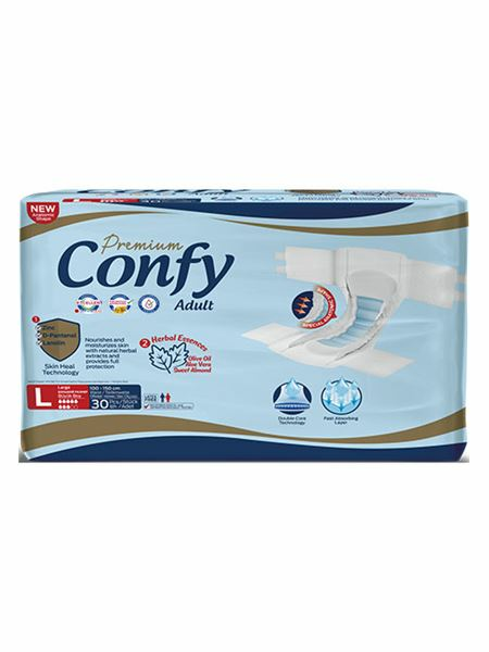 Confy Adult Diaper Premium Jumbo L/ Vaippa 30kpl - Hygieniatarvikkeet - 19338 - 1