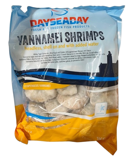 Dayseaday Vannamei Shrimps HLSO / Katkarapu 8/12 25% glaze 750g - Pakasteäyriäiset - 21418 - 1