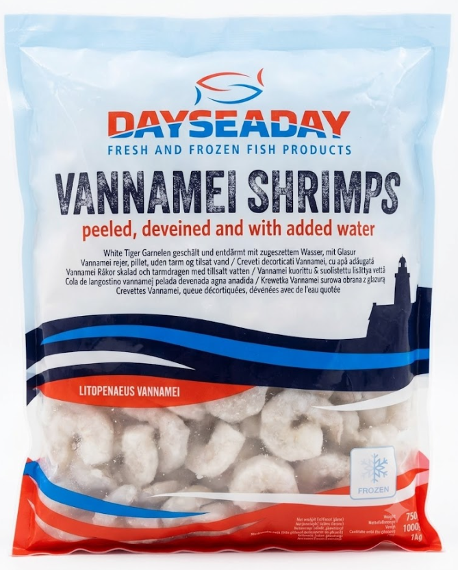 Dayseaday Vannamei Shrimps P&D with added water 41/5 700/1KG - Pakasteäyriäiset - 21008 - 1