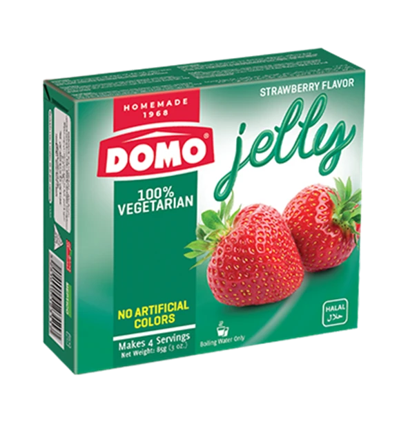 Domo Jelly strawberry flavour / Mansikkahyytelö 85g - Liivatteet ja muut hyytelöimisaineet - 2058 - 1