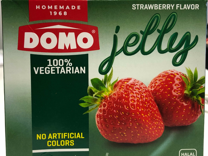 Domo Jelly strawberry flavour / Mansikkahyytelö 85g - Liivatteet ja muut hyytelöimisaineet - 2058 - 1