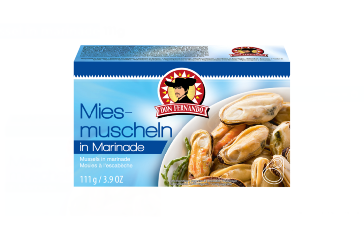 Don Fernando Blue mussel in marinade/ Sinisimpukka marinadissa 111g - Kala- ja äyriäissäilykkeet - 17548 - 1