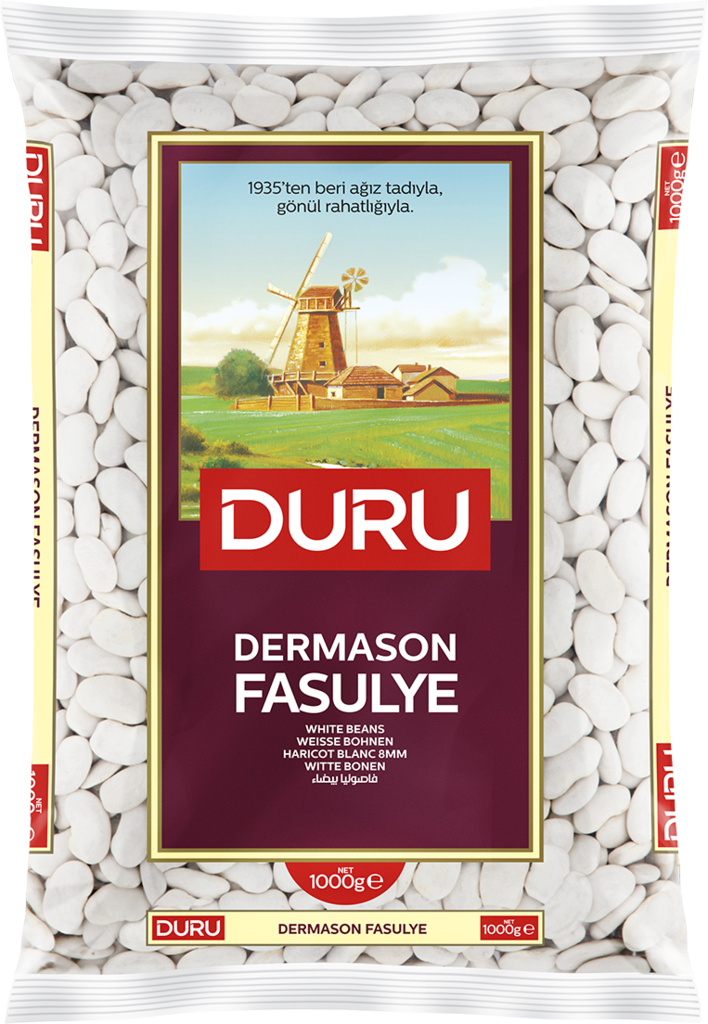 Duru Dermason Fasulye / Valkoinen papu 8mm 1kg (401) - Kuivatut pavut - 2208 - 1