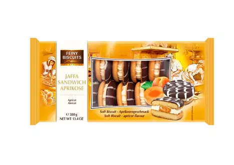 Feiny Biscuits Jaffa Sandwich Aprikose Keksi 380g - Täytekeksit ja vohvelit - 13918 - 1