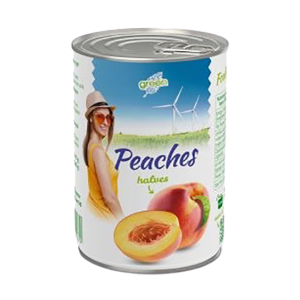 Green Peaches Halves/ Persikanpuolikkaat Sokeriliemessä 425ml TNK - Hedelmäsäilykkeet - 12828 - 1