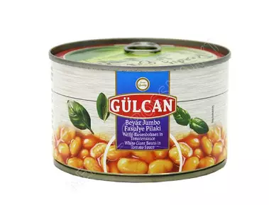 Gulcan Beyaz Jumbo Fasulye Pilaki / Valkoiset Pavut tomastikastikessa 400g - Papu- ja linssisäilykkeet - 15918 - 1