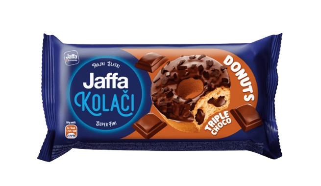 Jaffa Crvenka Donuts Triple Choco/ Donitsikeksi 55g - Täytekeksit ja vohvelit - 21448 - 1