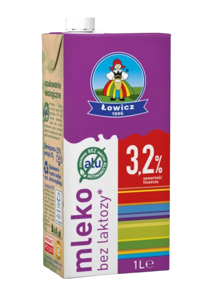 Lowicz Mleko Milk Maito UHT 3,2% 1L Laktoositon - Maidot - 21228 - 1