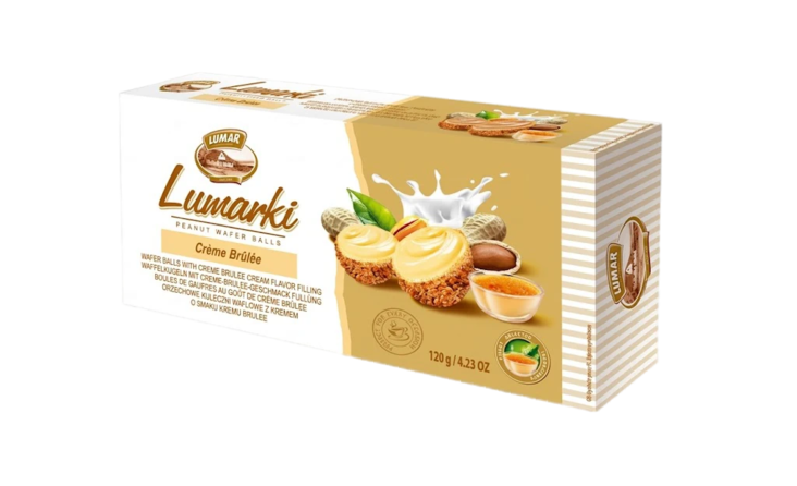 Lumar Cream Brulee Wafer Ball/ Pähkinä-Cream Bruleevohvelipallo 120g - Täytekeksit ja vohvelit - 19958 - 1