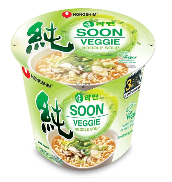 Nongshim Soon Veggie Cup Pikanuudelikuppi 67g - Nuudelit - 19288 - 1