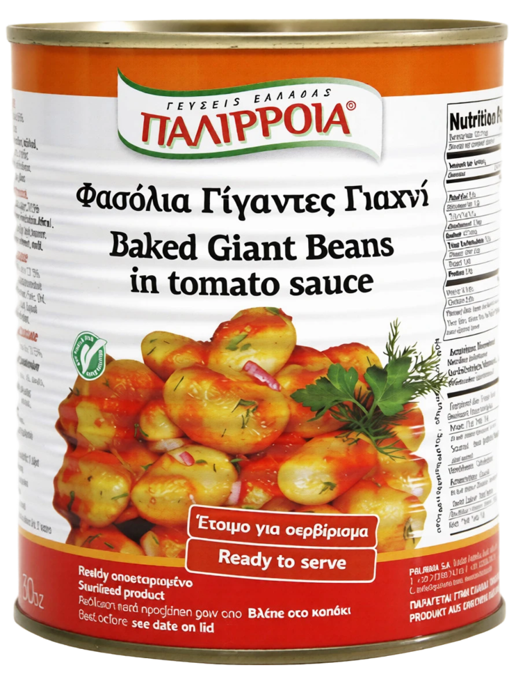Palirria Baked Giant Beans in Tomato Sauce / Jättipavut tomaattikastikkeessa 850 - Papu- ja linssisäilykkeet - 19628 - 1