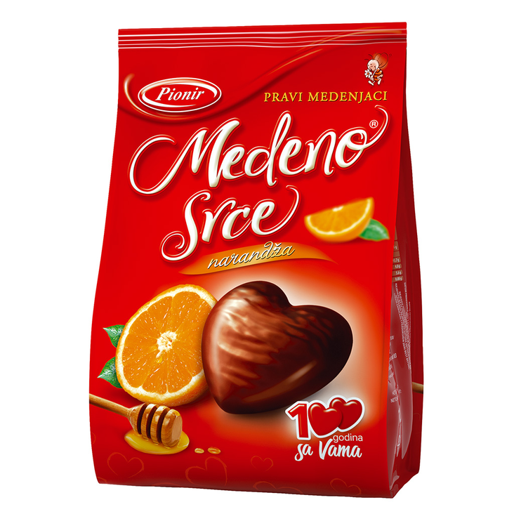 Pionir Honey Heart Orange/ Hunaja- appelsiinitäyt.keksi 150g - Täytekeksit ja vohvelit - 9138 - 1