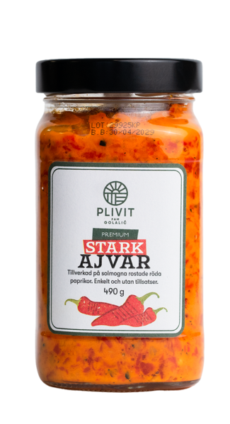 Plivit Premium Ajvar Hot/ Paprikatahna 490g - Tomaatti- ja paprikasäilykkeet - 21038 - 1