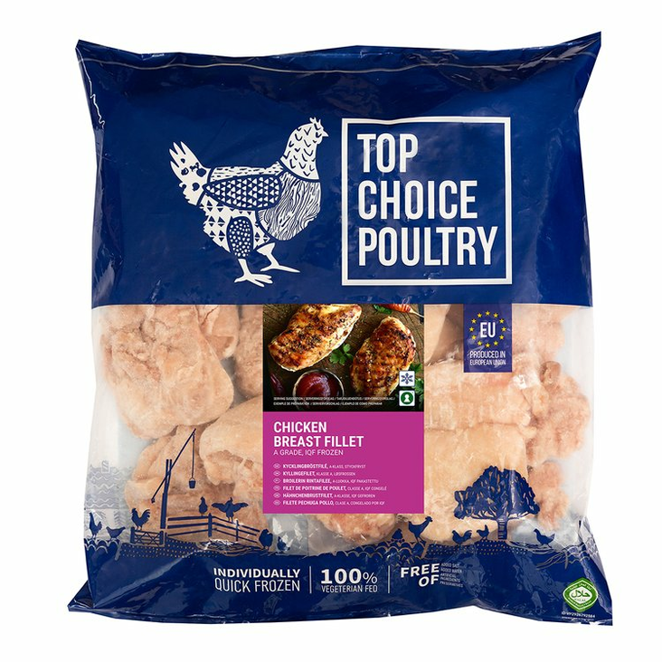 Top Choice Poultry Chicken Breast Fillet IQF / Kanan rintafilee 2kg - Kana pakasteet - 11278 - 1